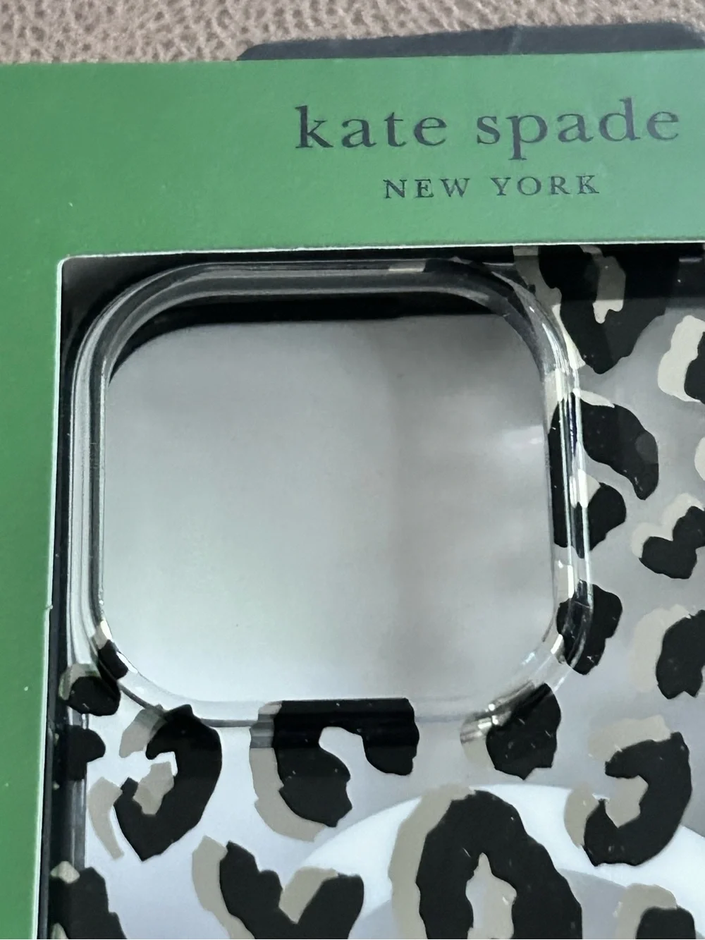 kate spade City Leopard Print Clear MagSafe iPhone 15 Pro Max Case New in Box